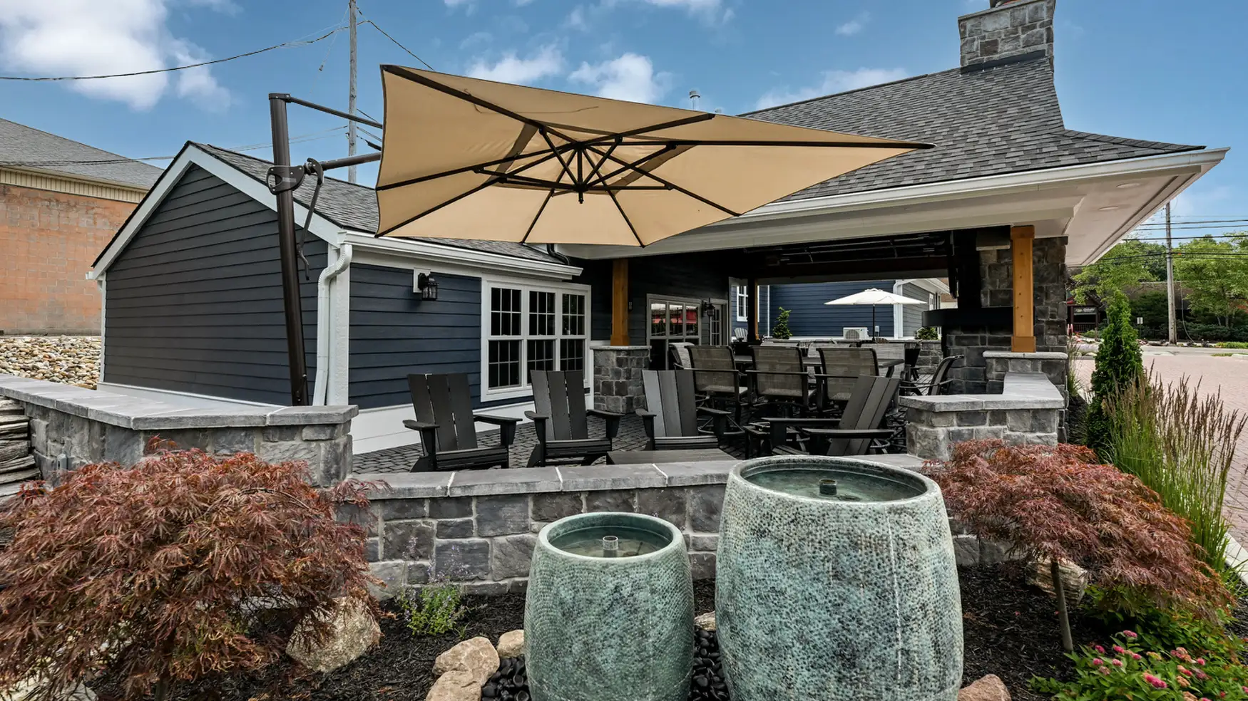 Landscaped grounds at Summit Cigar Co. in Bath, Ohio